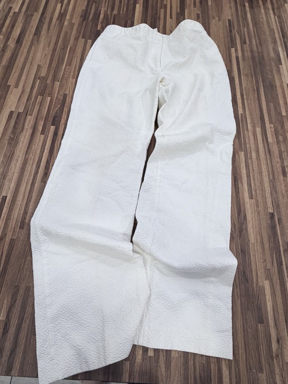 J.Crew White Textured Cotton Wide Leg Pants Size 4 Vintage